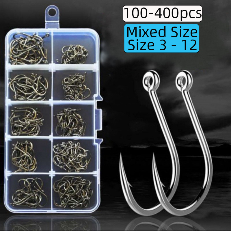 Fishing Hook Circle - 100-400 pezzi/Scatola 3 # -12 #